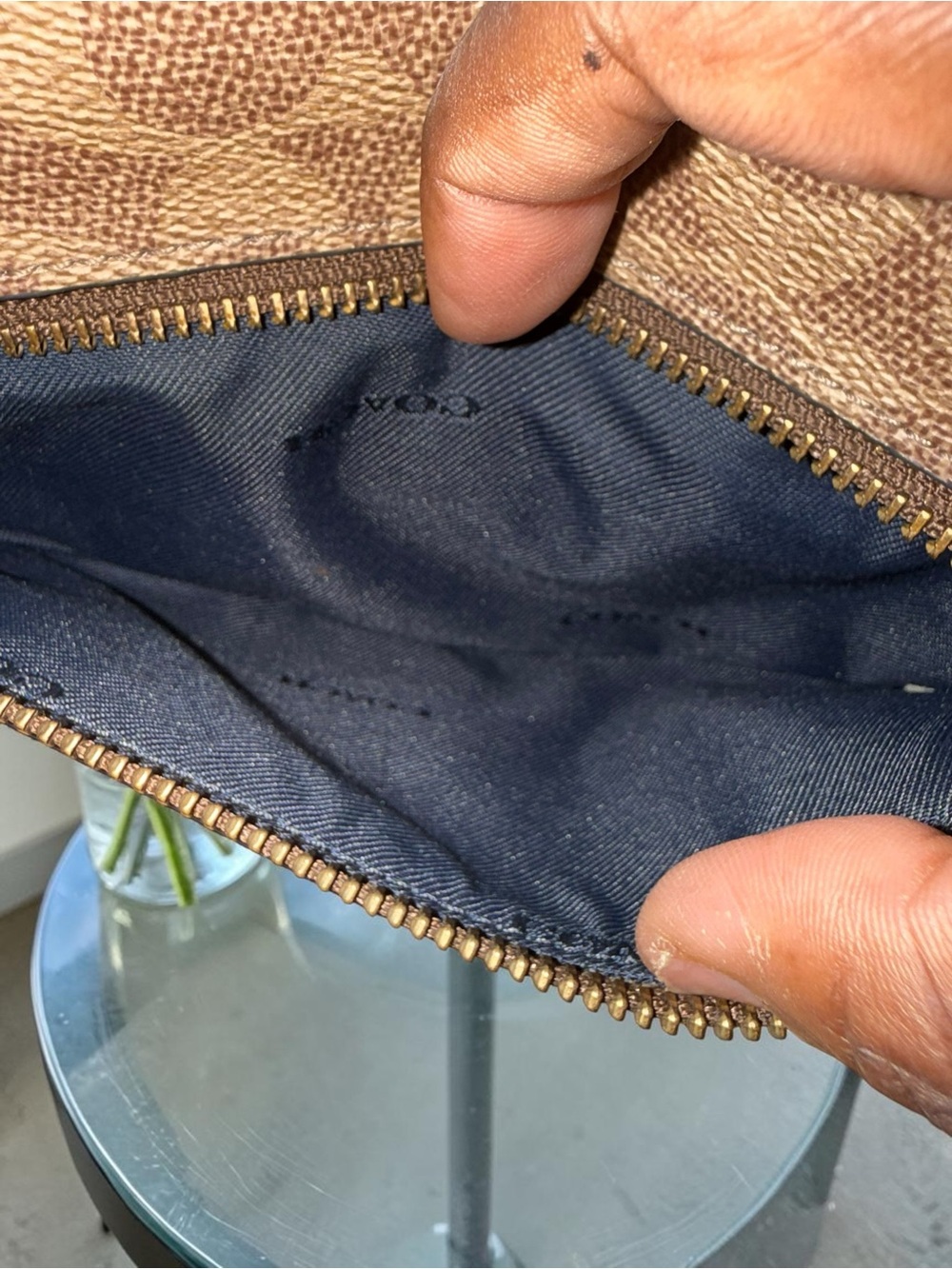 Unique Coach Pebbled Leather Belt Bag in Blue, Brown and Cream - Picture 12 of 13